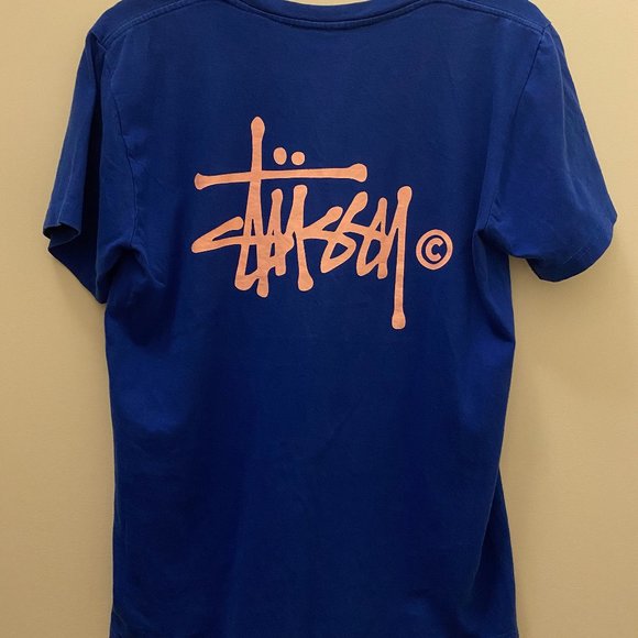 >>> Vintage y2k Stüssy Blue Print T-Shirt. - Picture 2 of 2
